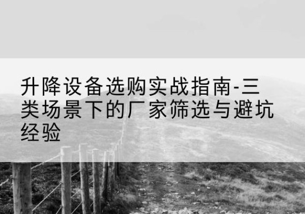 雄县移动式升降机厂家推荐-升降设备选购实战指南-三类场景下的厂家筛选与避坑经验